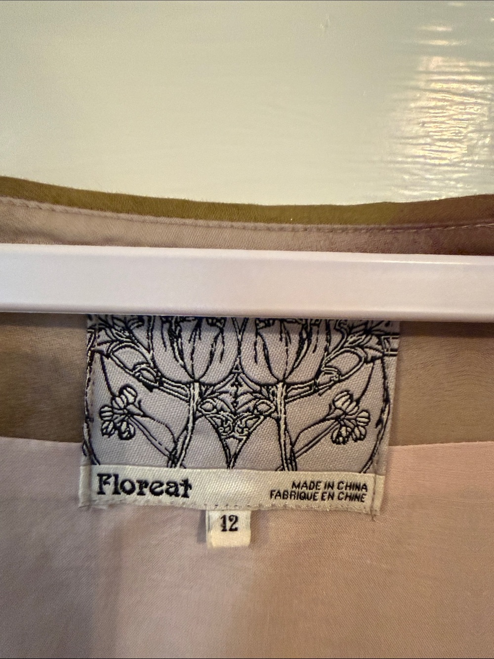 Floreat Olive & Mauve Floral-Embroidered Fit-and-Flare Midi Dress - Picture 2 of 4